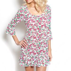 Betsey Johnson Pink Roses Floral Dress Cover Up